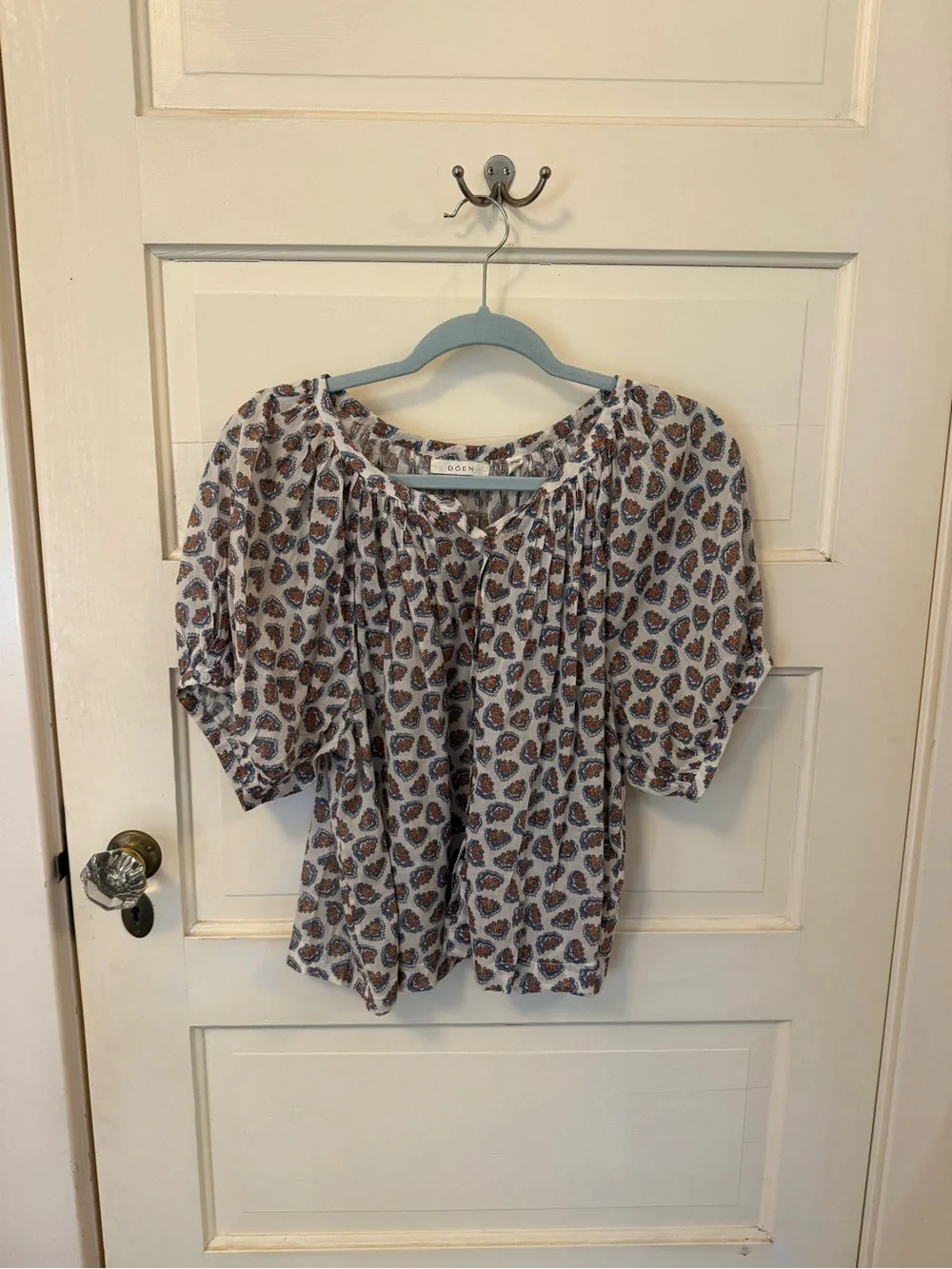 Doen June Top in Ivory Meadow - Size XS